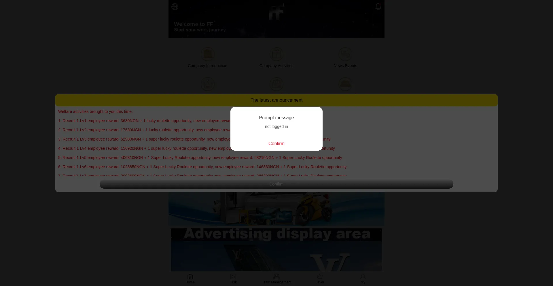 Website screenshot of Ffnga11555.com