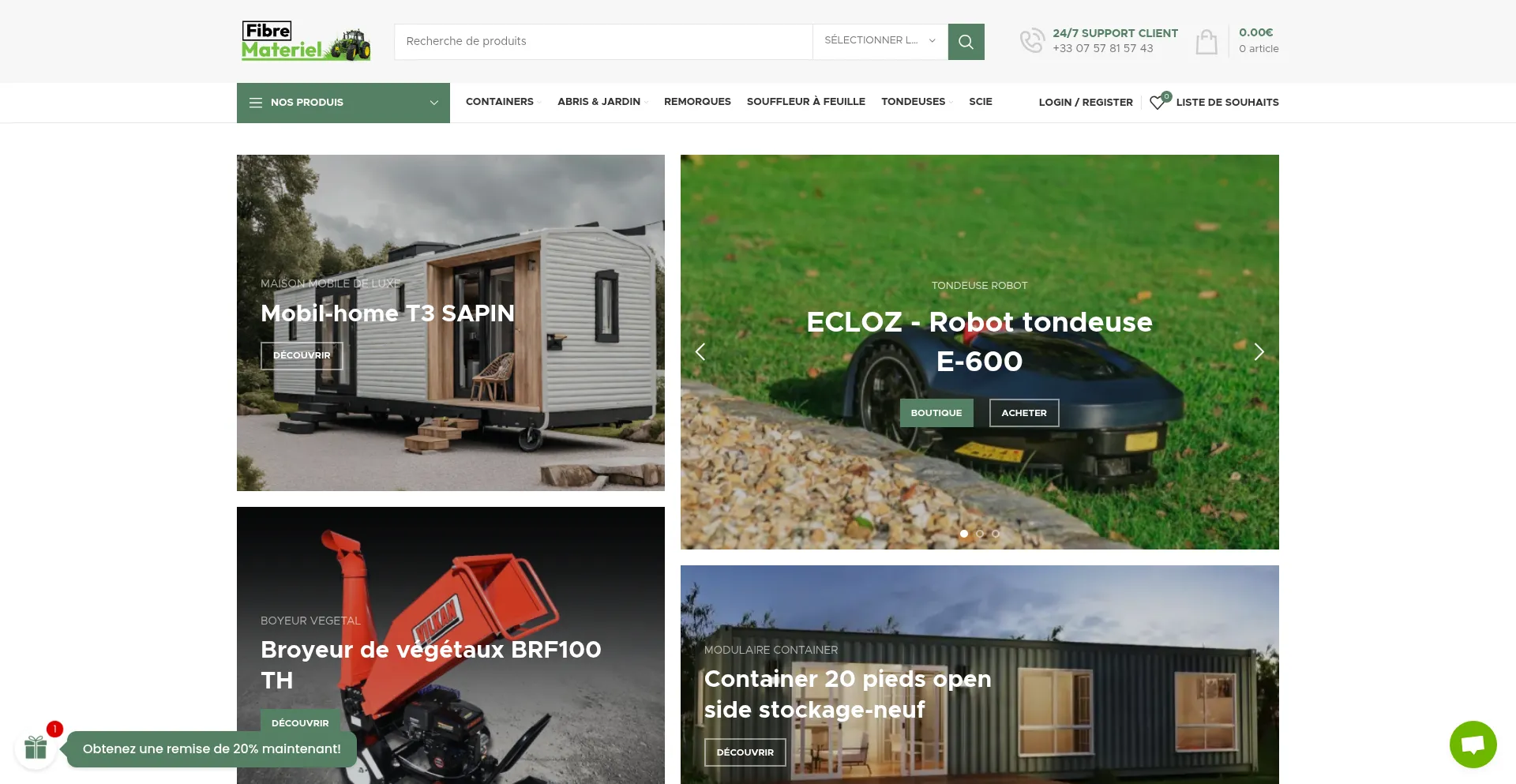 Website screenshot of Fibremateriel.com