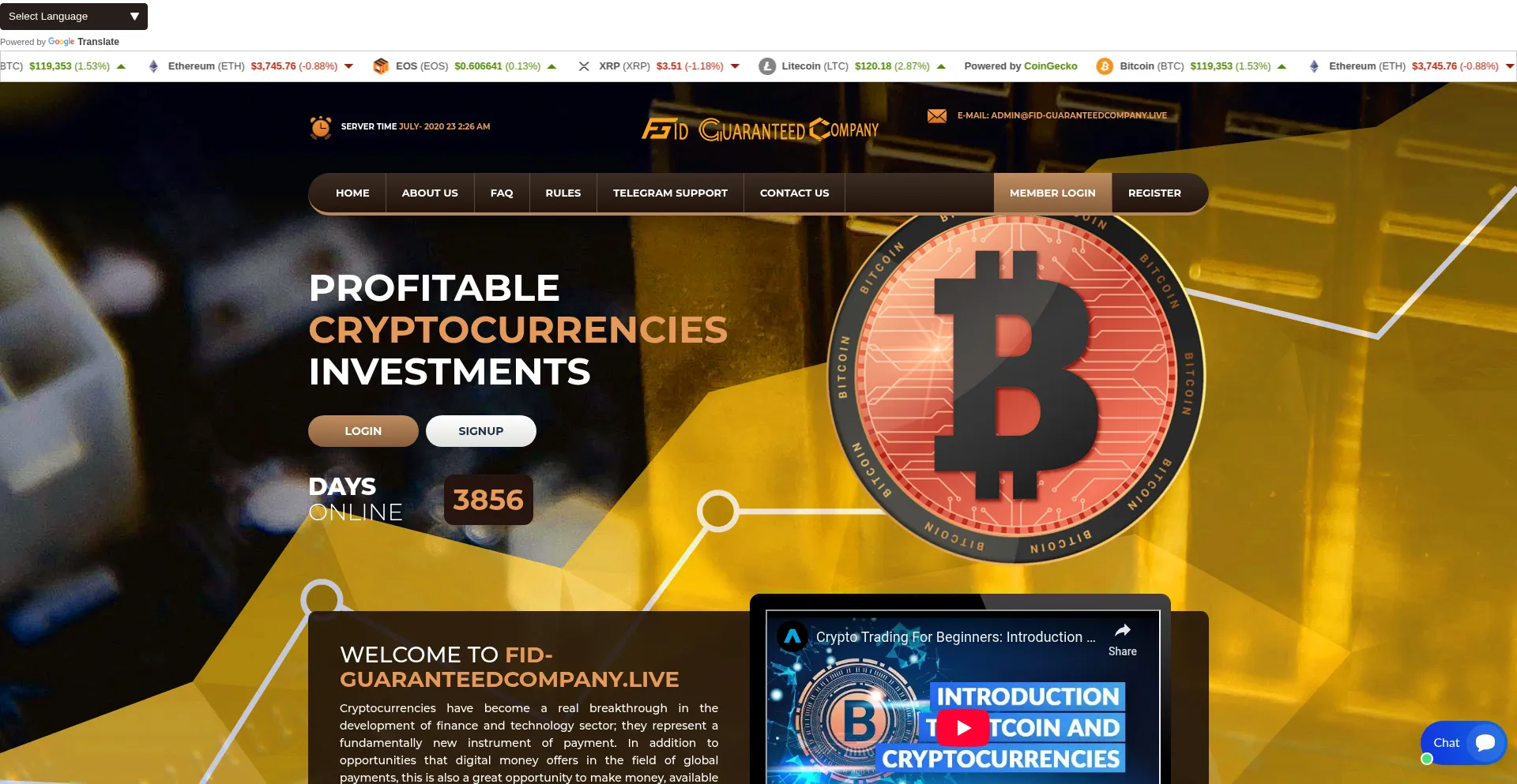 Website screenshot of Fid-guaranteedcompany.live