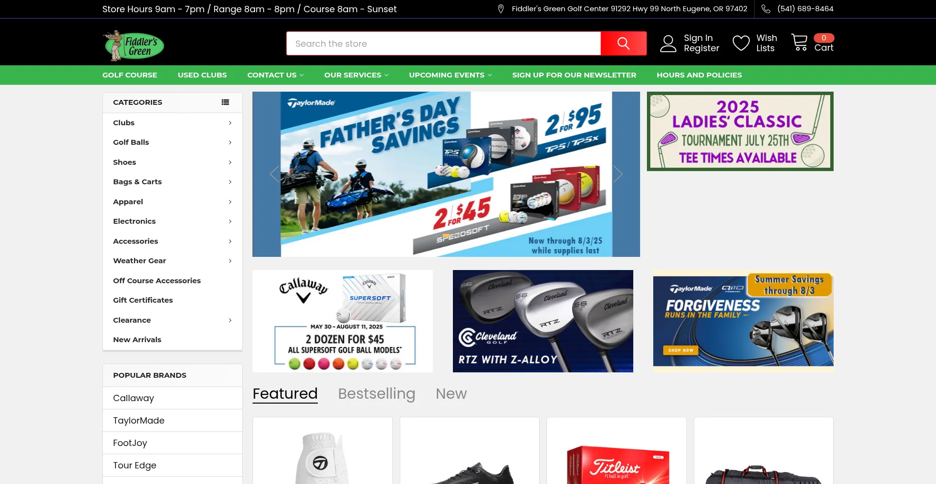 Website screenshot of Fiddlersgreen.com