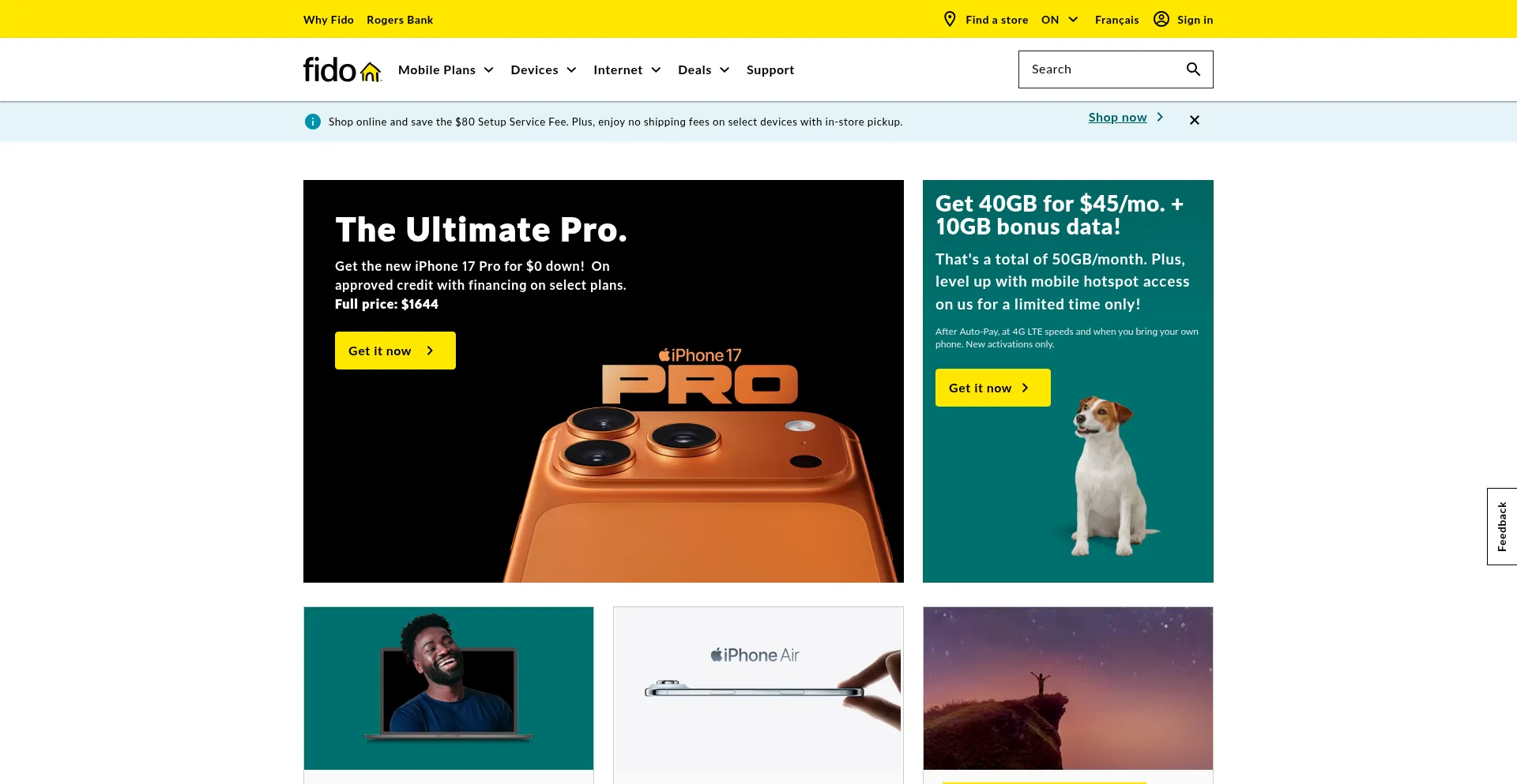 Fido.ca Screenshot
