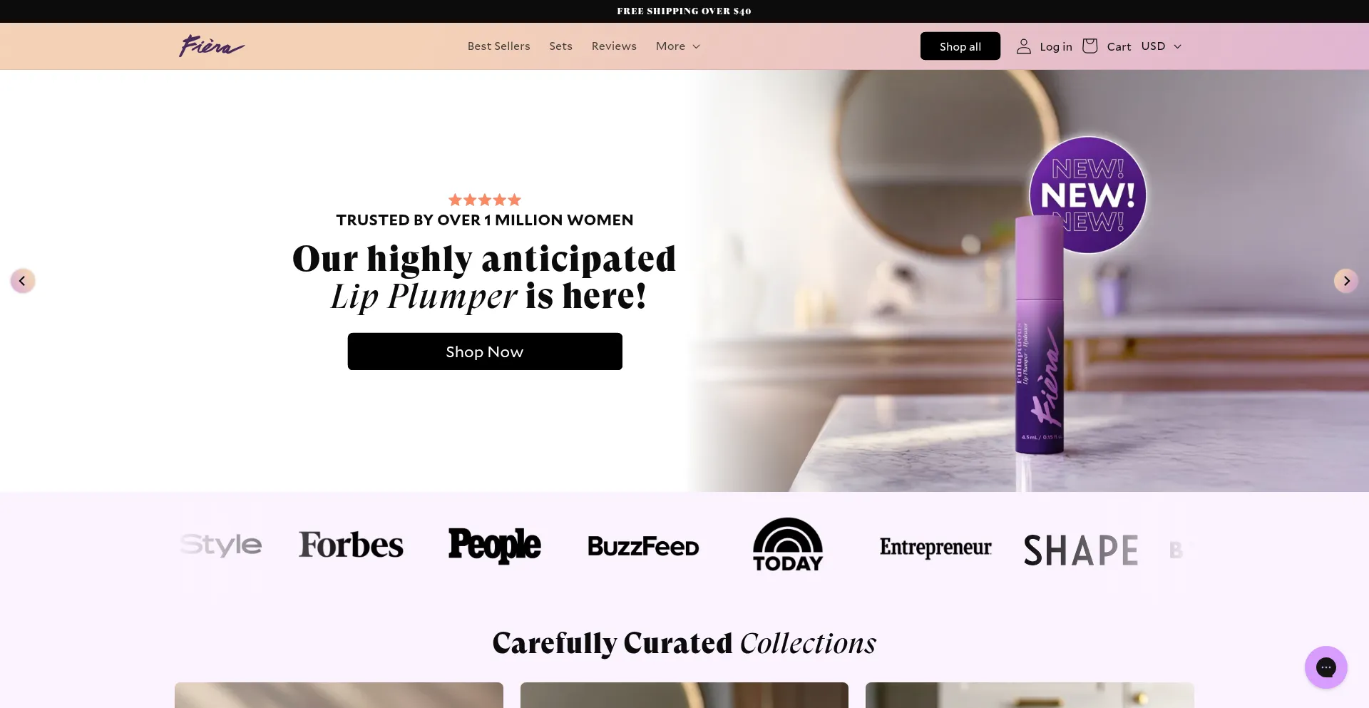 Website screenshot of Fiera.beauty
