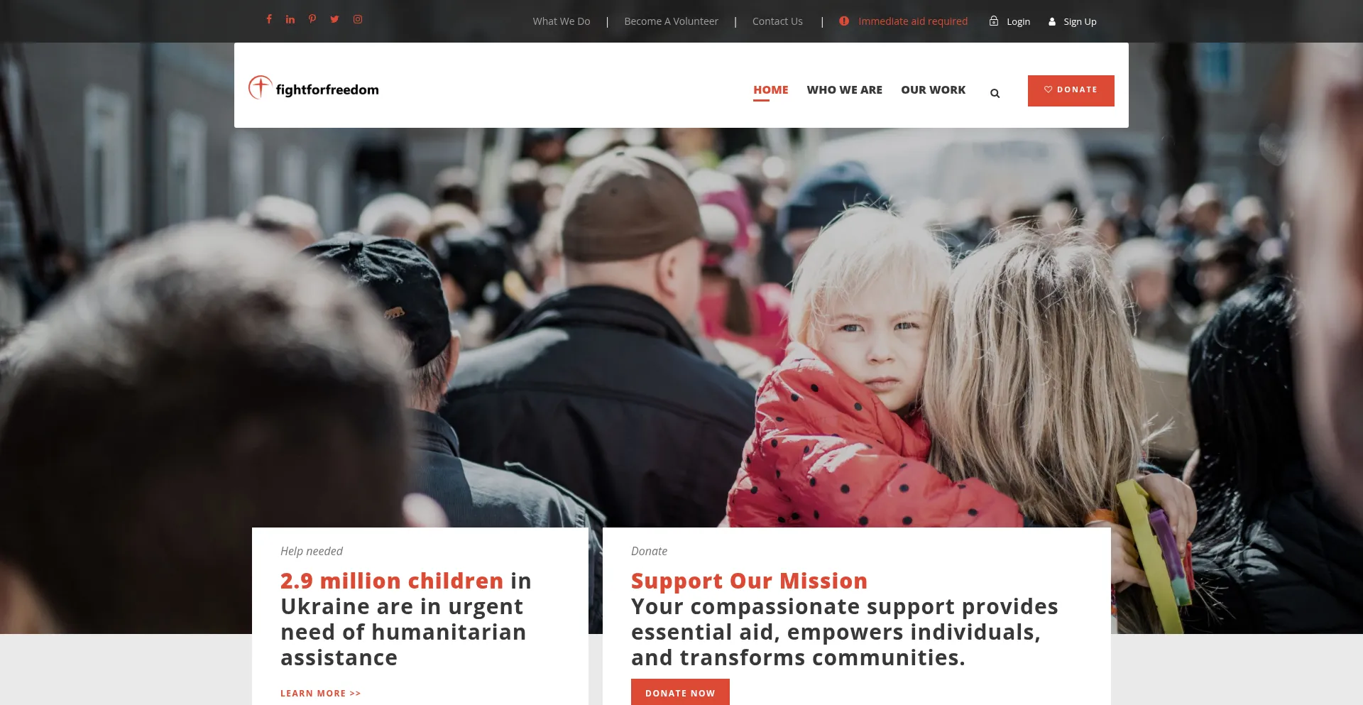 Website screenshot of Fightforfreedom.net
