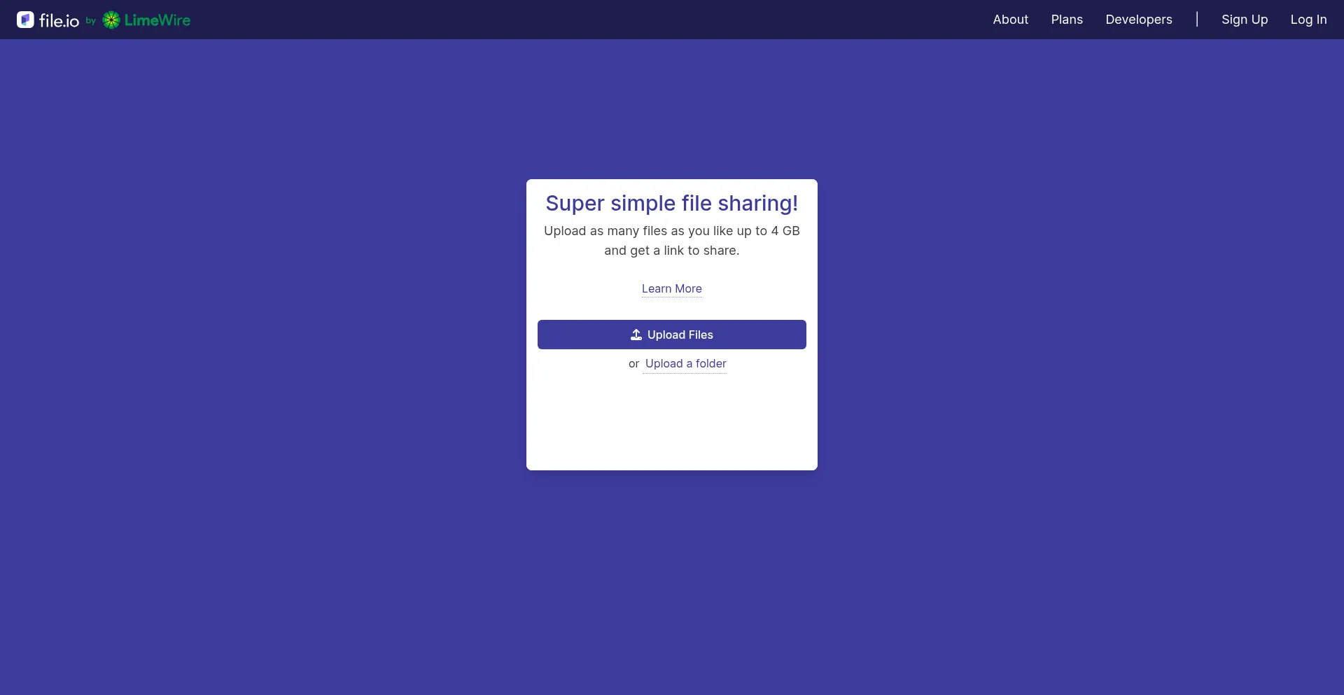 File.io Screenshot