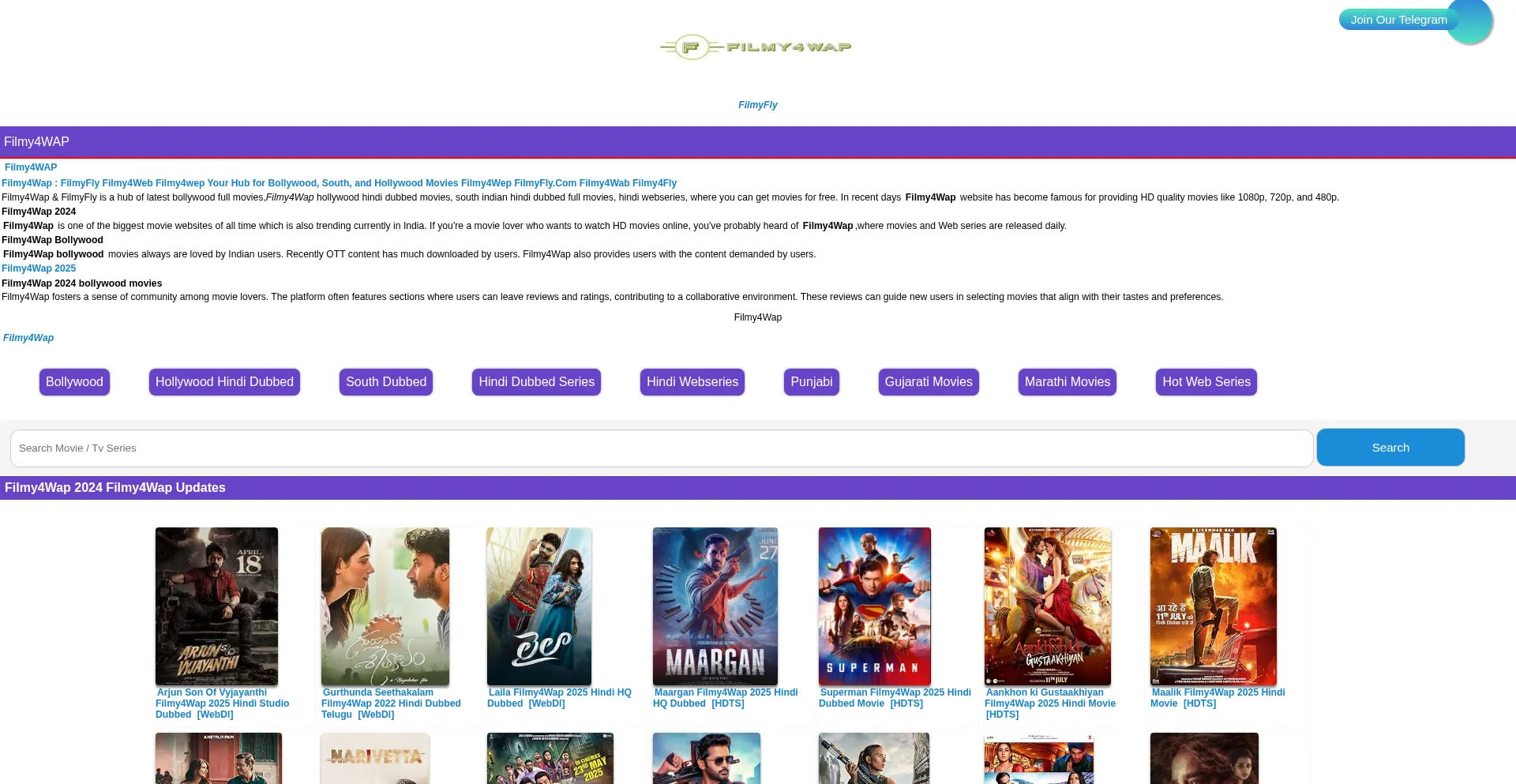 Website screenshot of Filmy4wap.forum