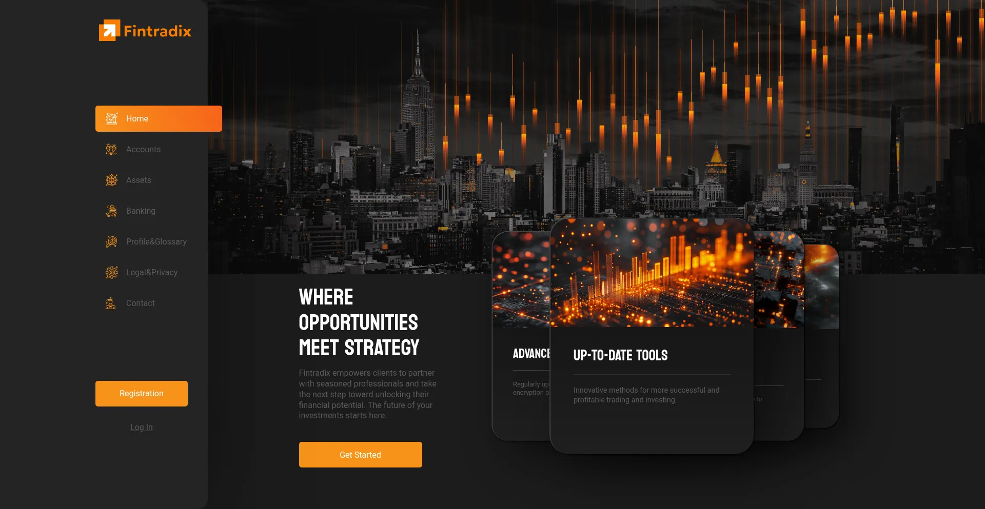 Website screenshot of Fin-tradix.com