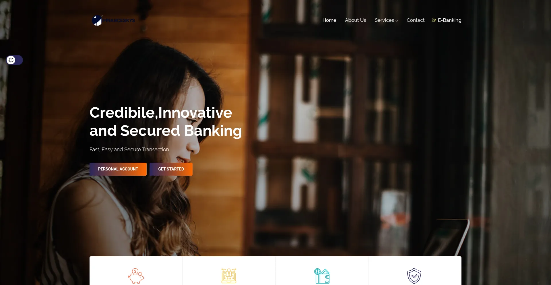 Website screenshot of Financeskys.com