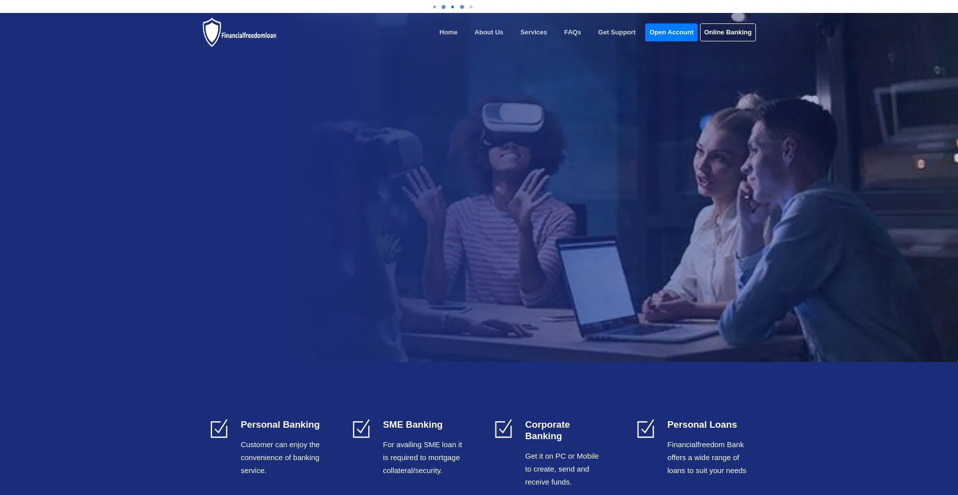 Website screenshot of Financialfreedomloan.com
