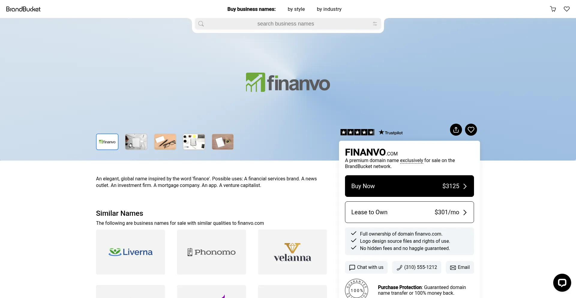 Website screenshot of Finanvo.com