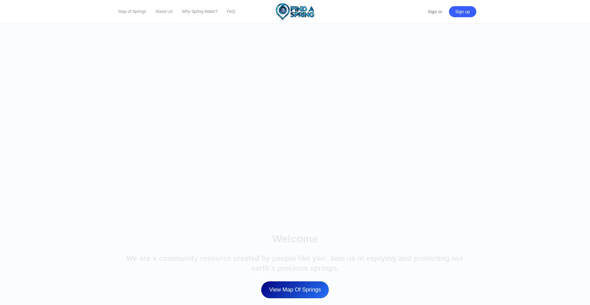 Website screenshot of Findaspring.org