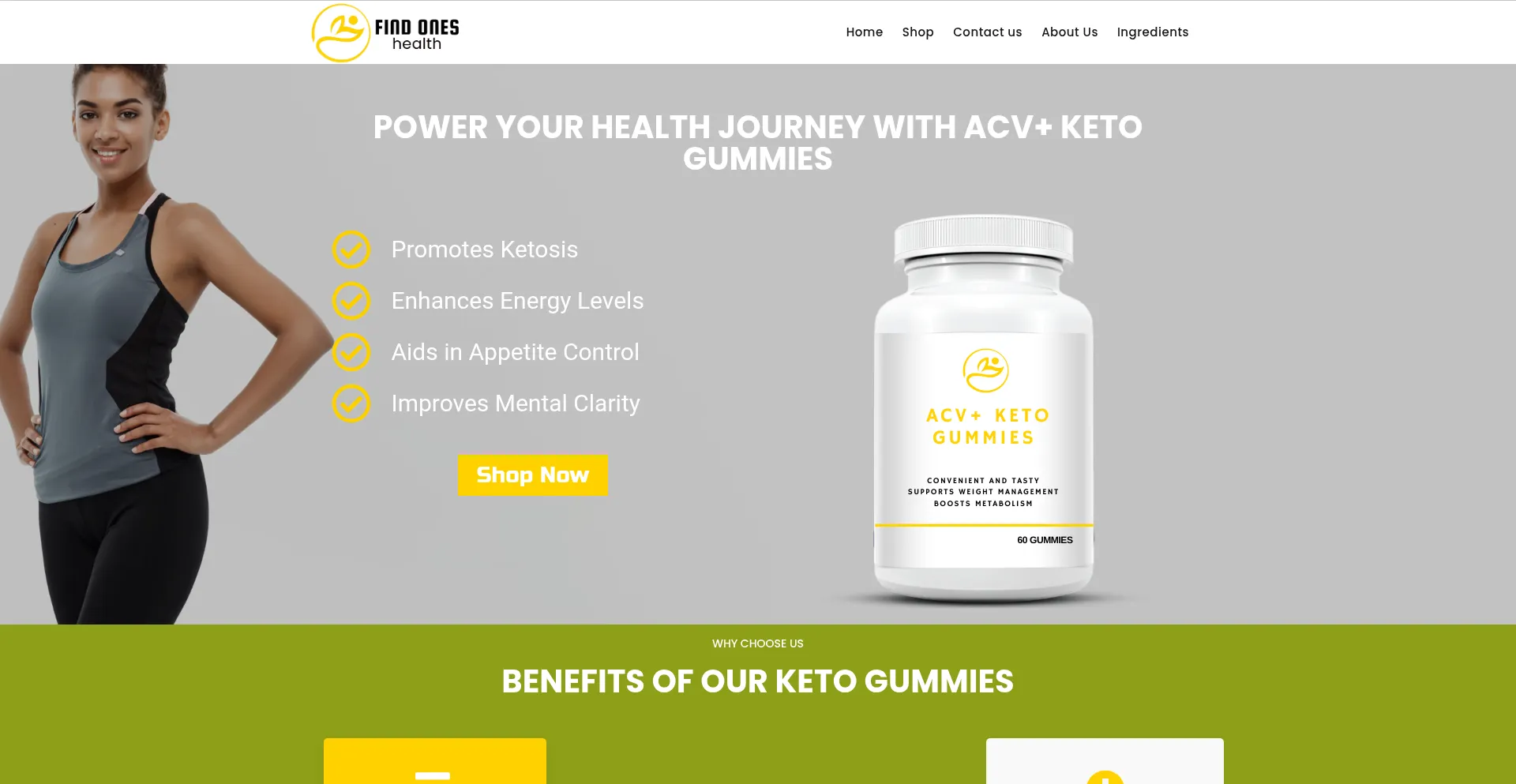 Website screenshot of Findoneshealth.com