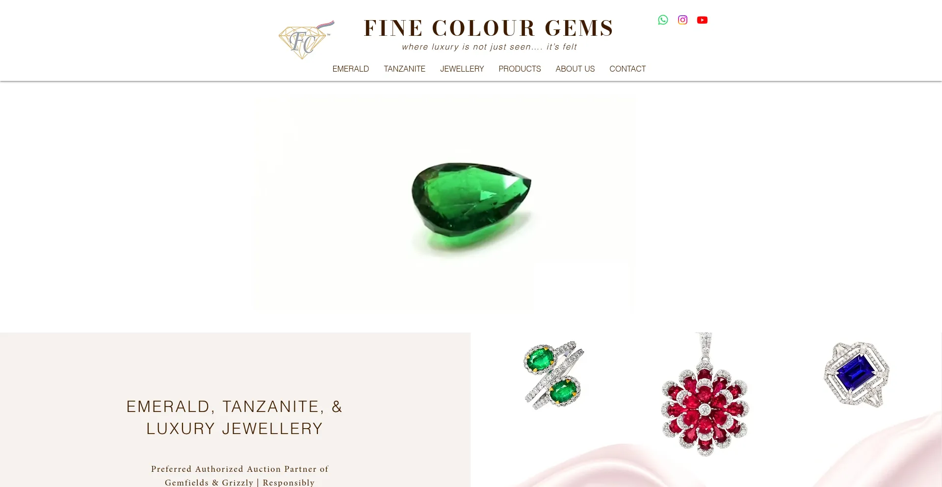 Website screenshot of Finecolourgems.com
