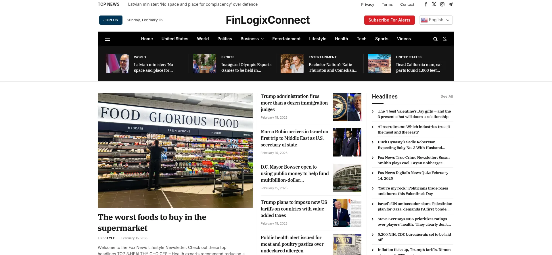 Website screenshot of Finlogixconnect.com