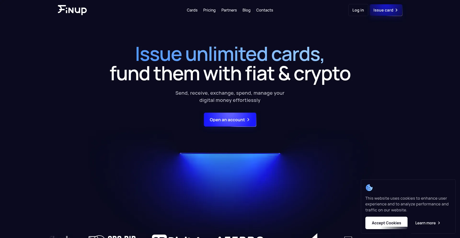 Website screenshot of Finup.io