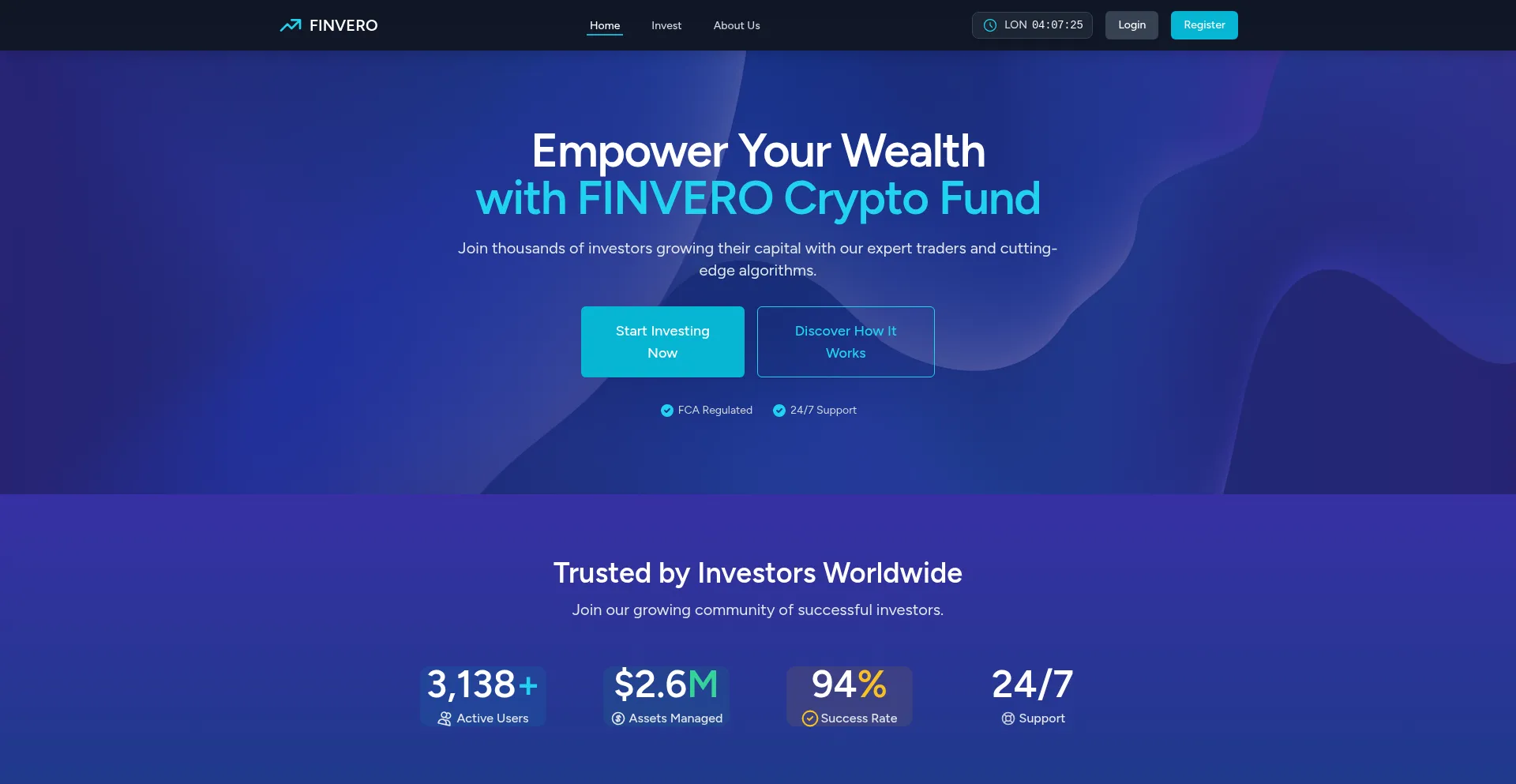 Website screenshot of Finvero.uk