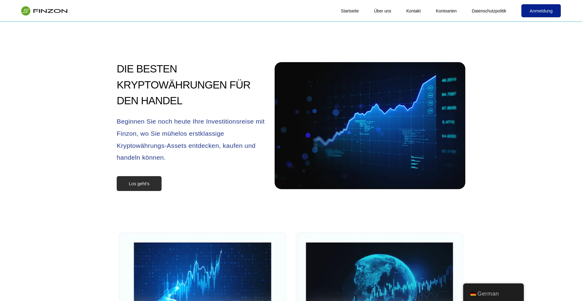 Website screenshot of Finzon.vip