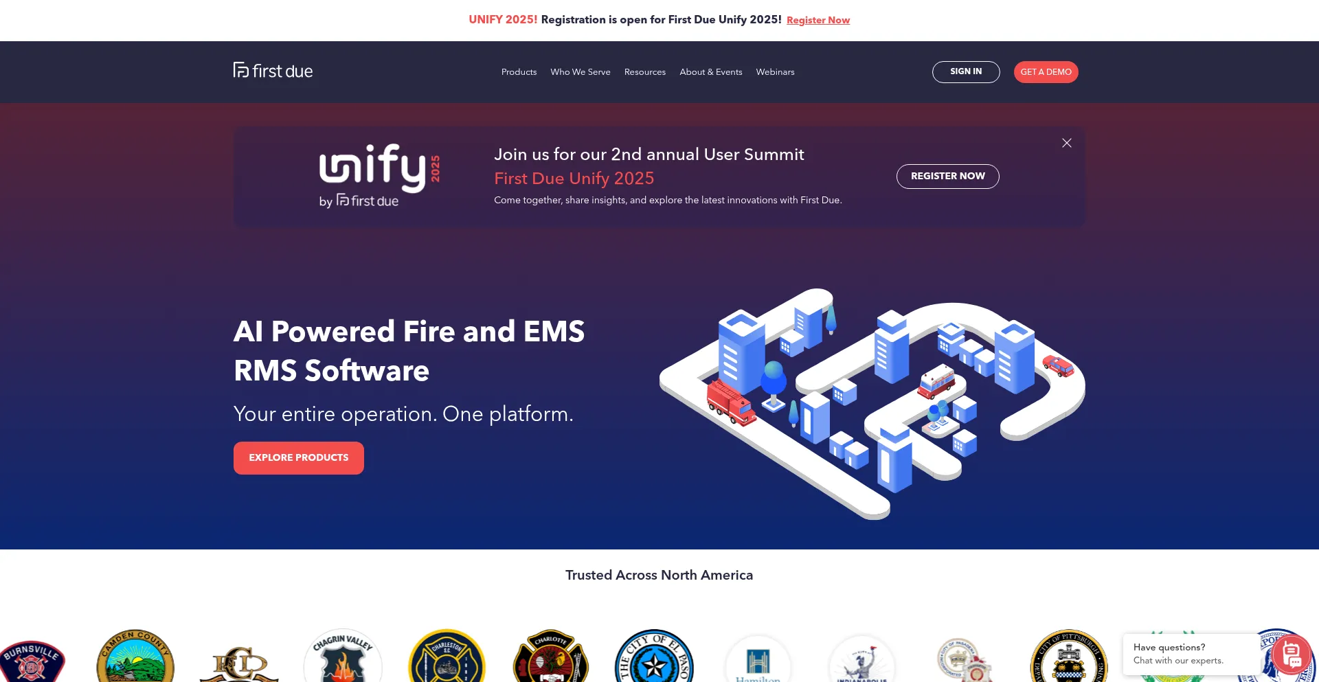 Website screenshot of Firstduesizeup.com