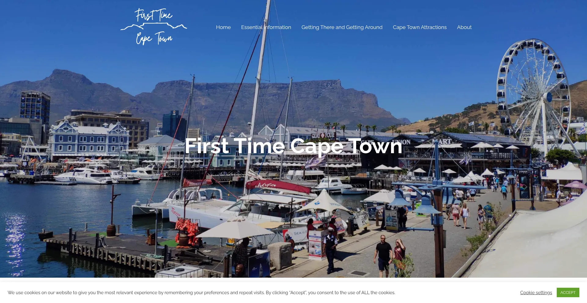 Website screenshot of Firsttimecapetown.com