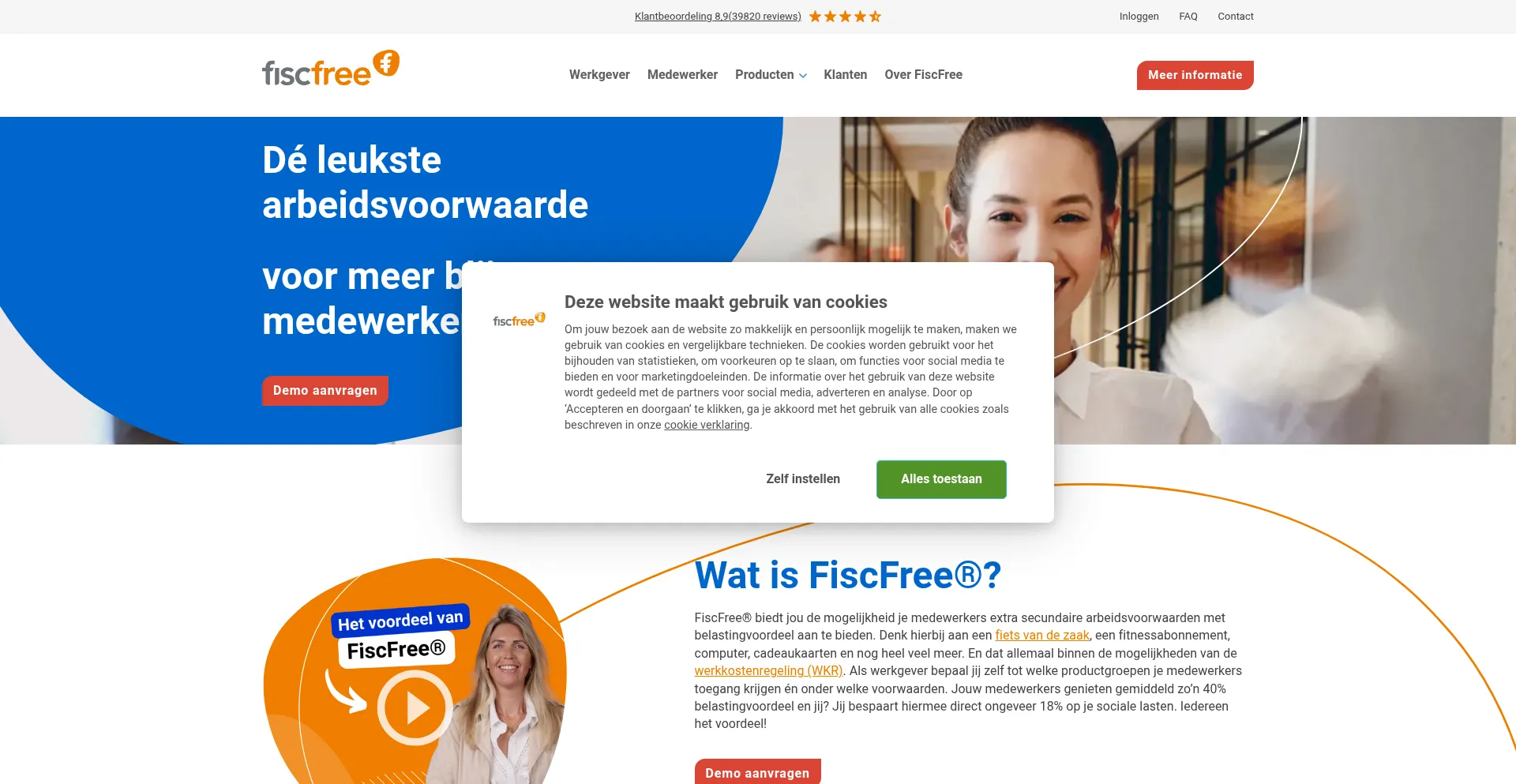 Website screenshot of Fiscfree.nl
