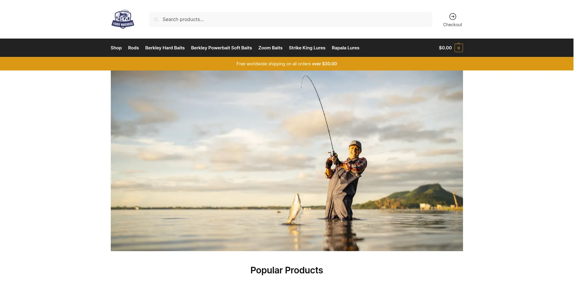 Website screenshot of Fisherwarehouse.com