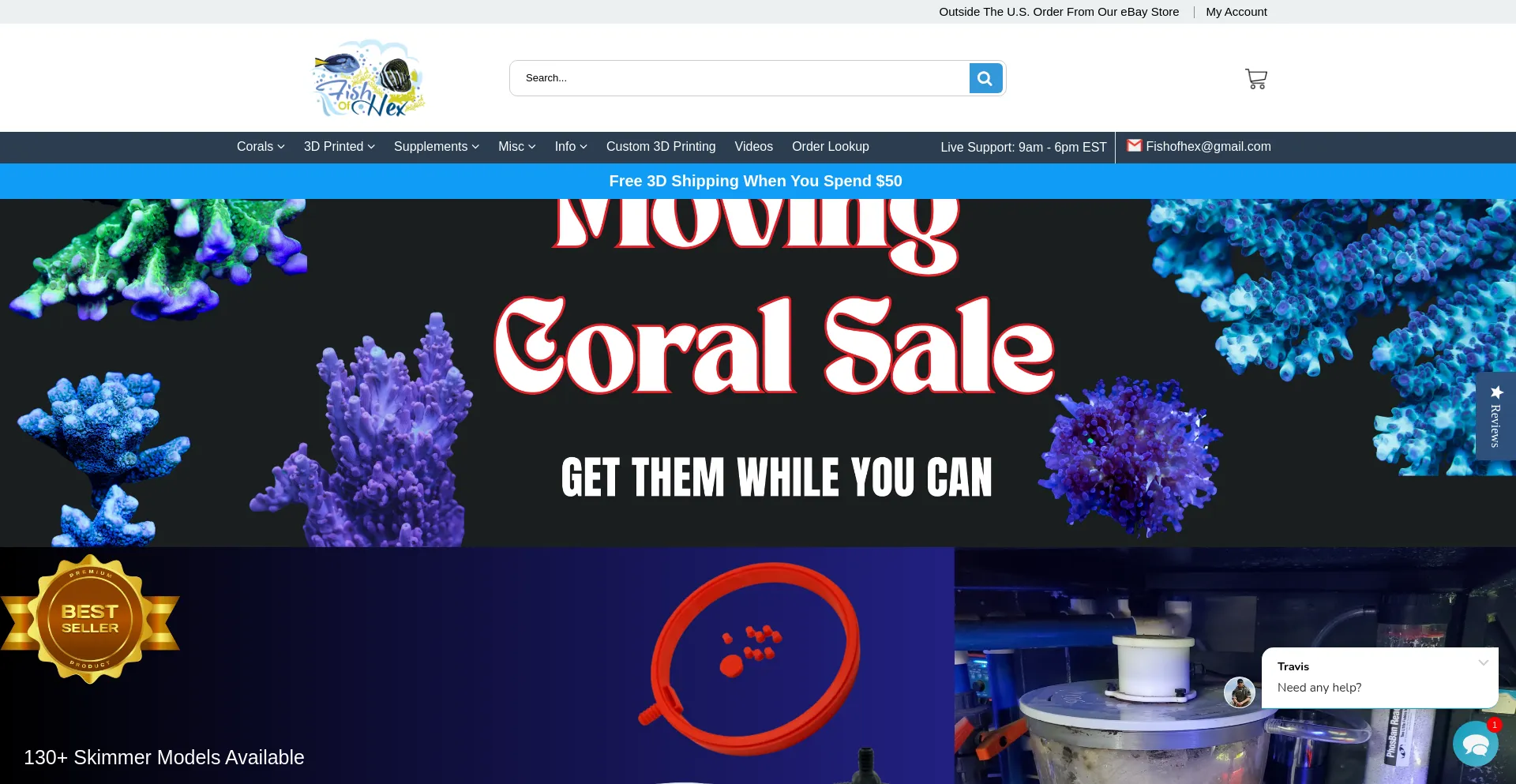 Website screenshot of Fishofhex.com