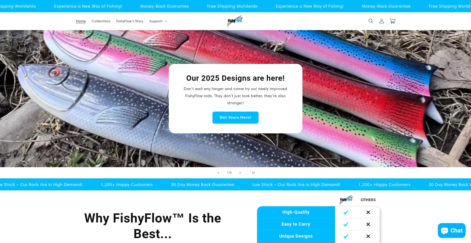 Website screenshot of Fishyflow.com