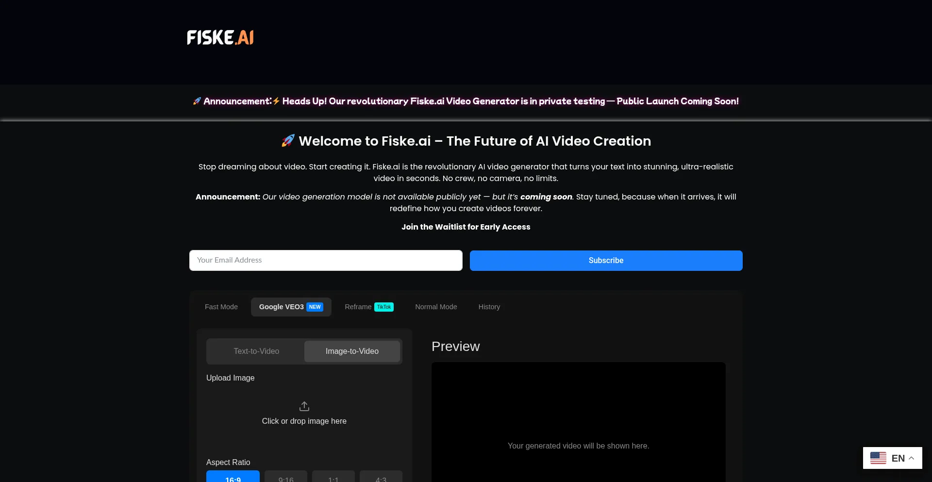 Website screenshot of Fiske.ai