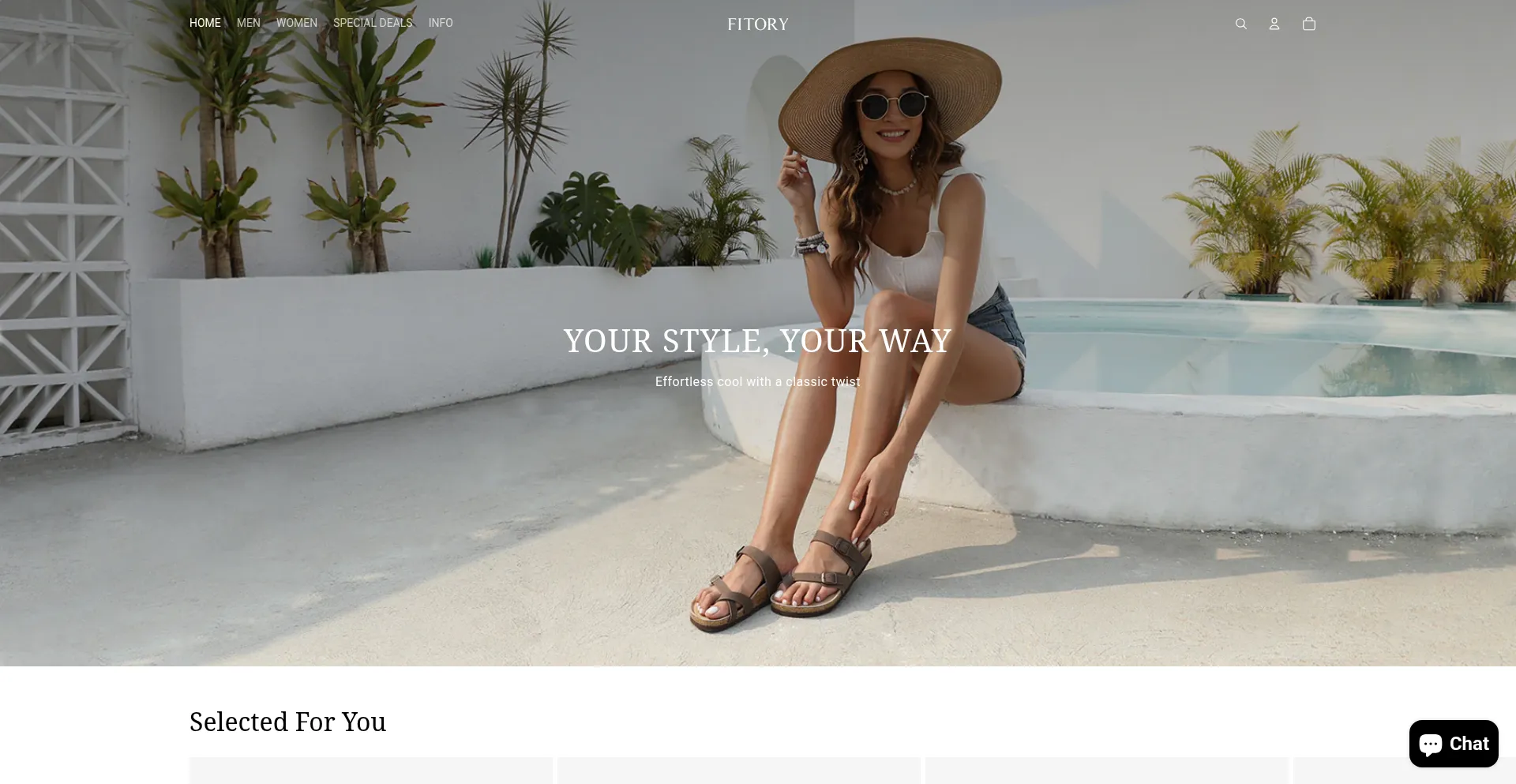 Website screenshot of Fitory.com