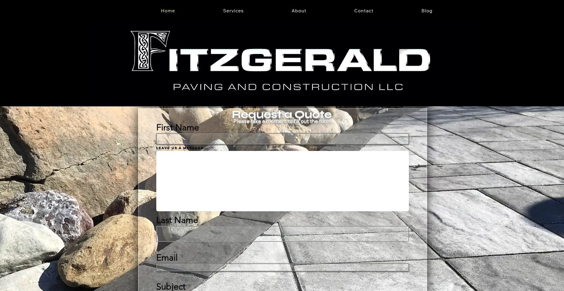 Website screenshot of Fitzgeraldpaving.com