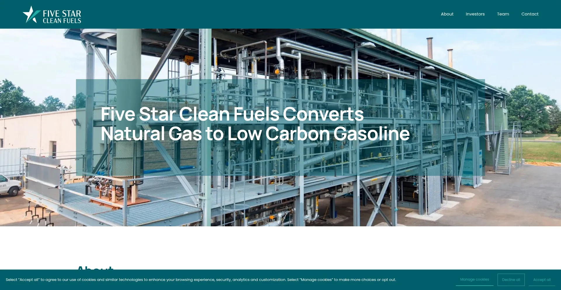Website screenshot of Fivestarcleanfuels.com
