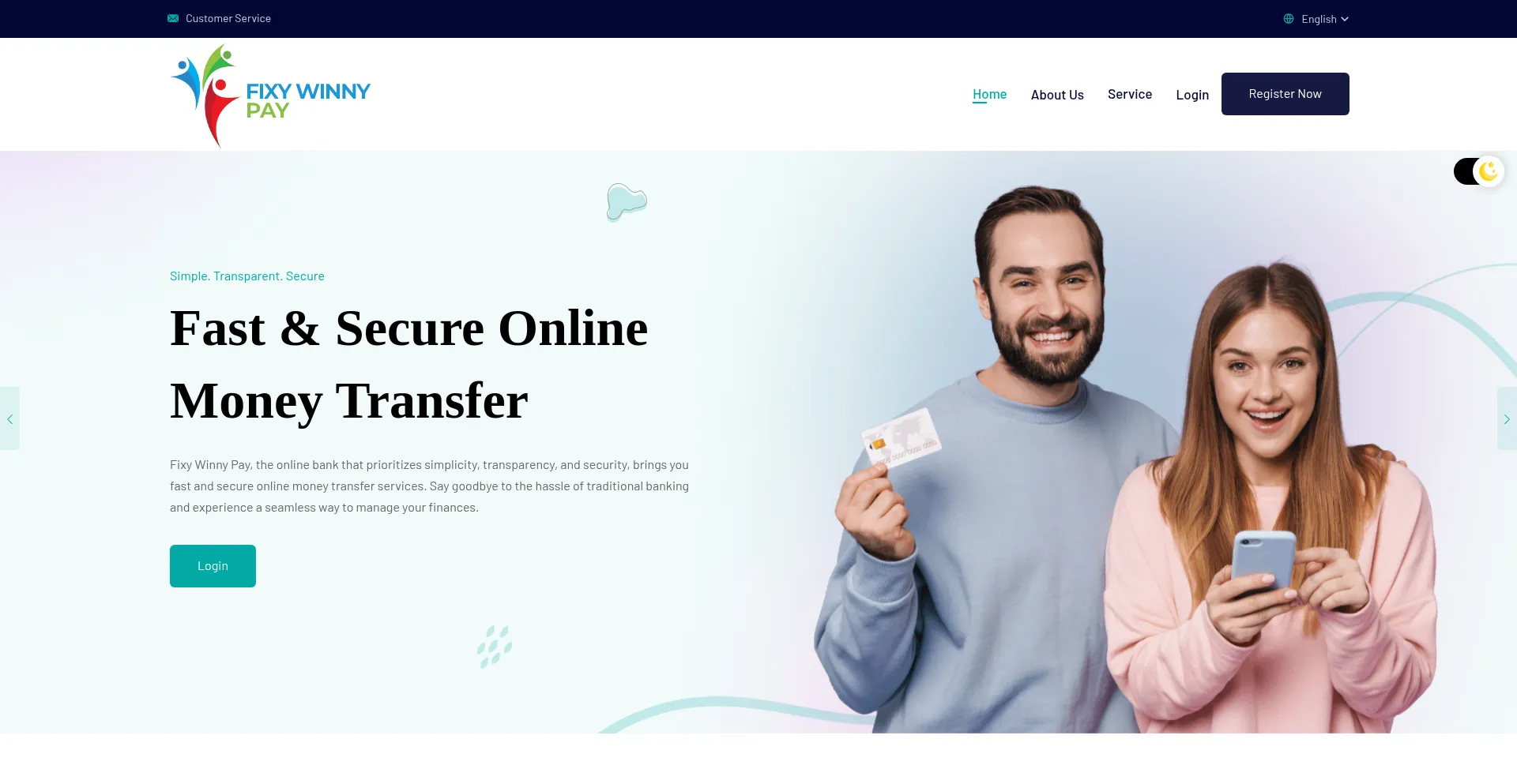 Website screenshot of Fixywinnypay.online