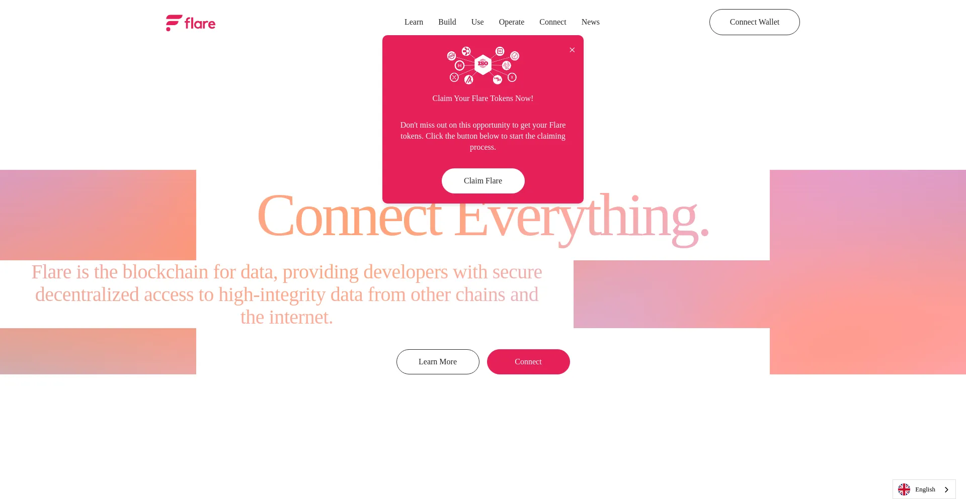 Website screenshot of Flarechainnetwork.com