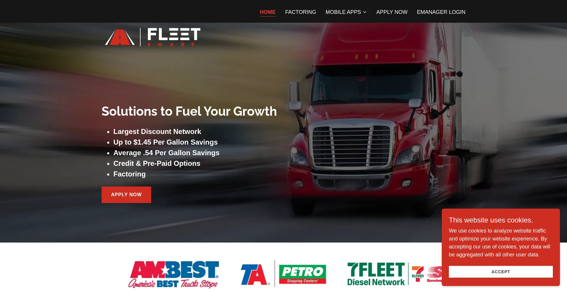 Website screenshot of Fleetsmartusa.com
