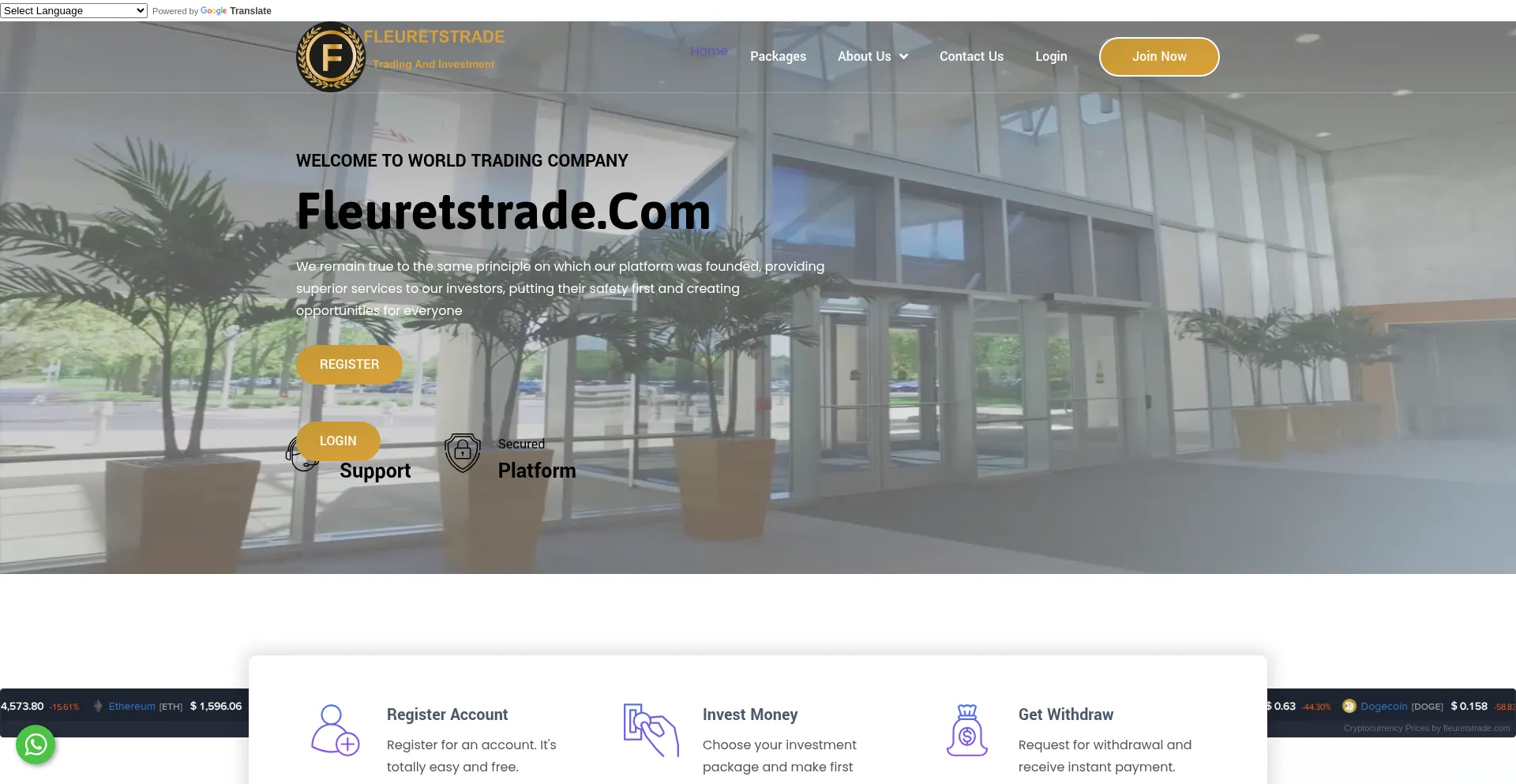 Website screenshot of Fleuretstrade.com
