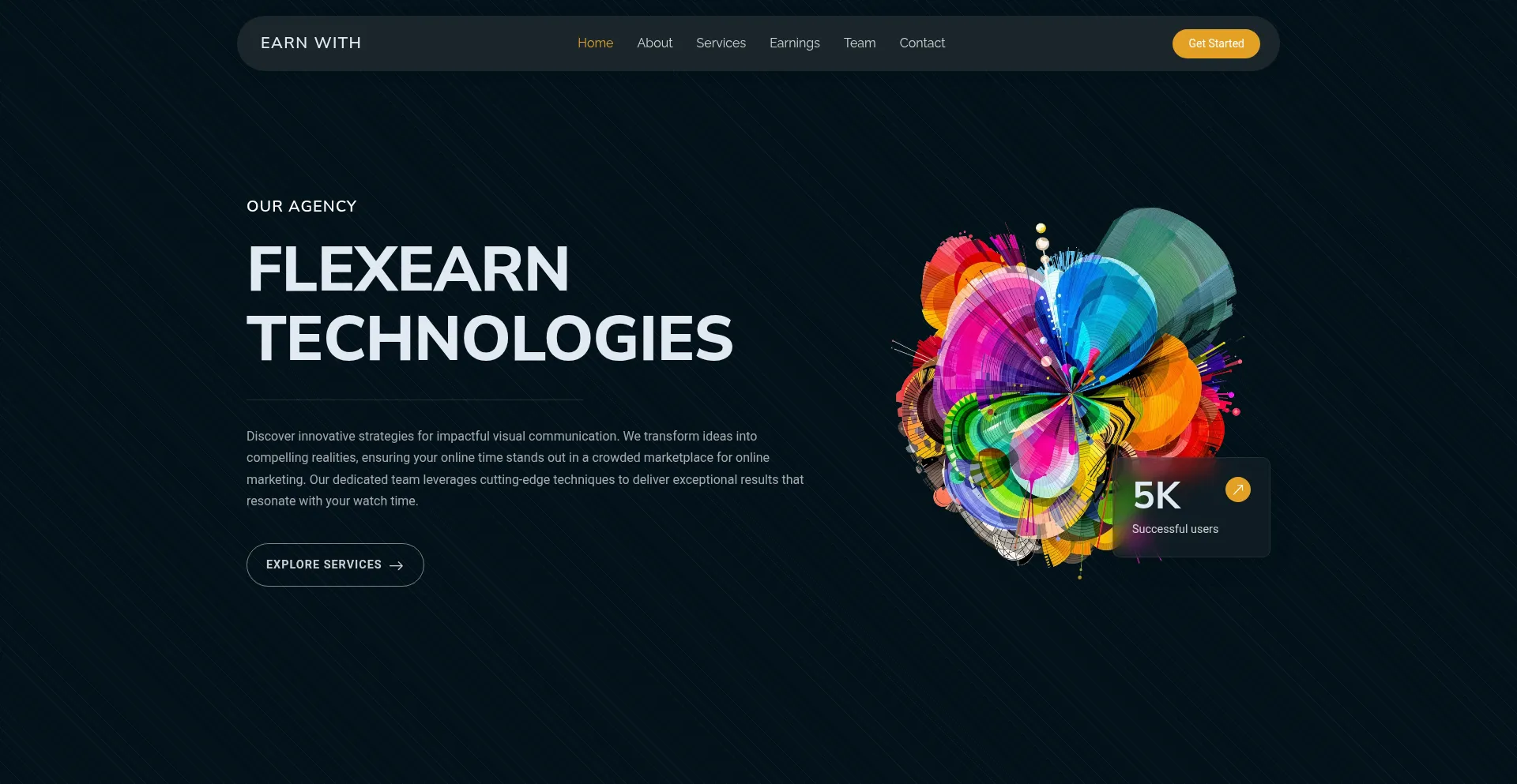 Website screenshot of Flexearn.co.ke