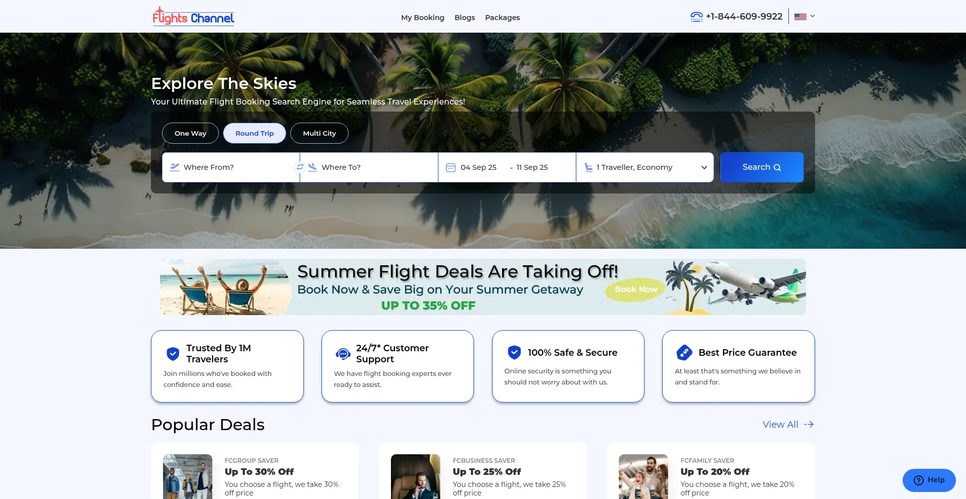 Website screenshot of Flightschannel.com