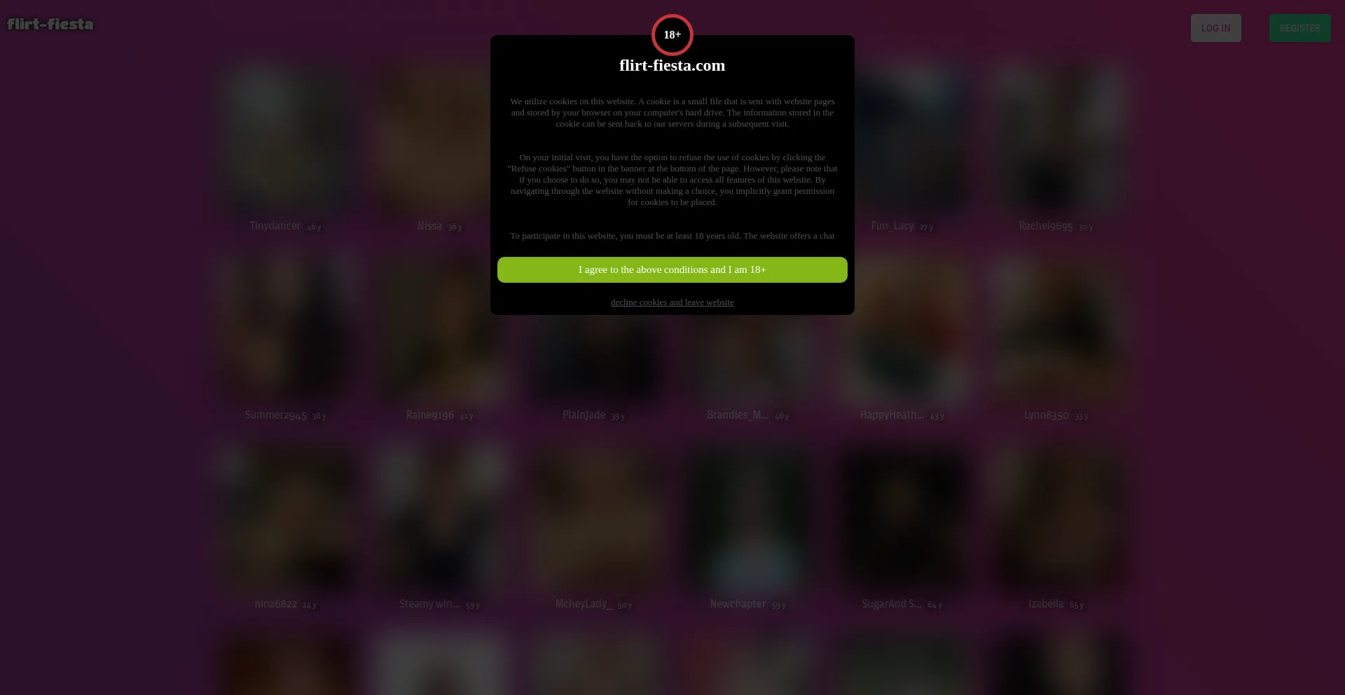 Website screenshot of Flirt-fiesta.com
