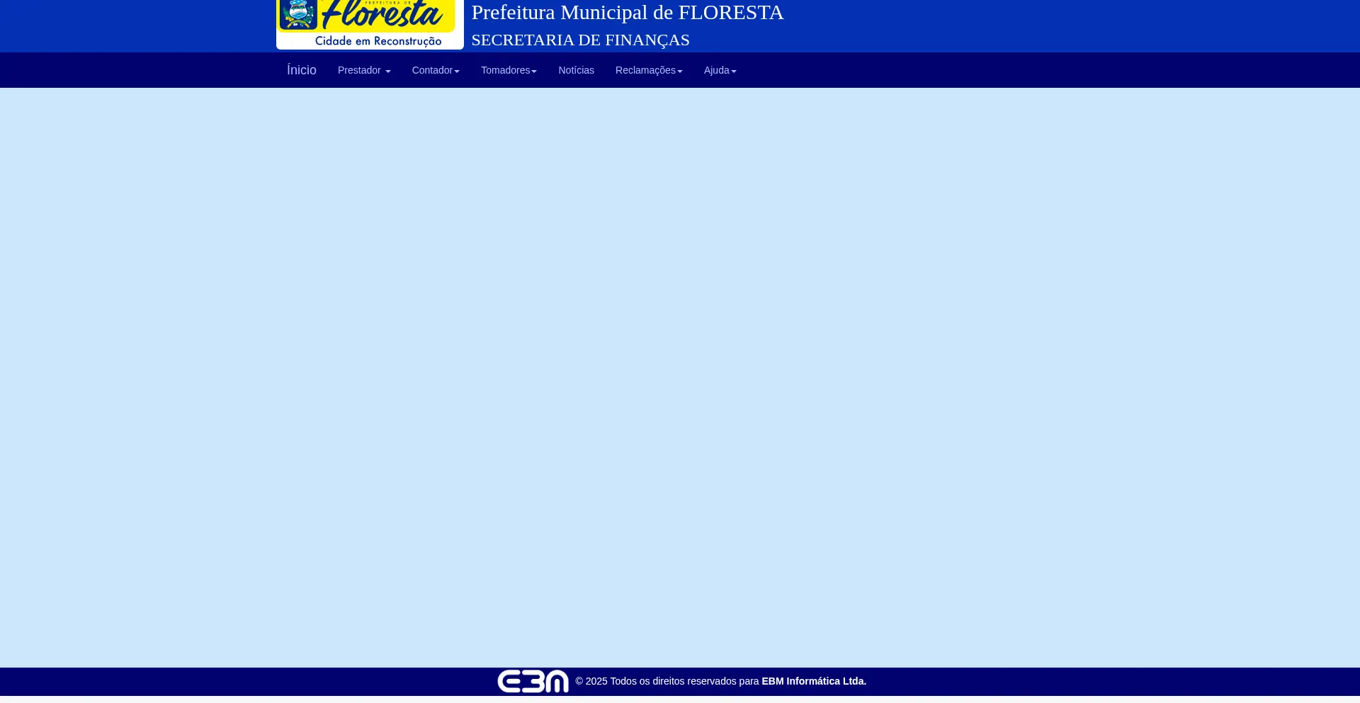 Website screenshot of Floresta.ebminformatica.com