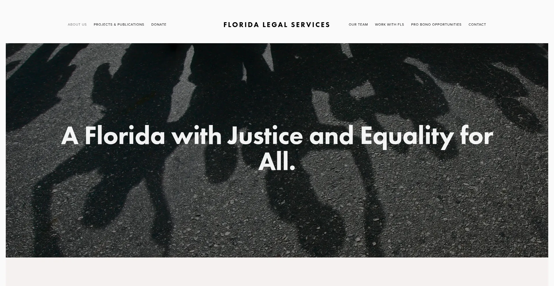 Website screenshot of Floridalegal.org