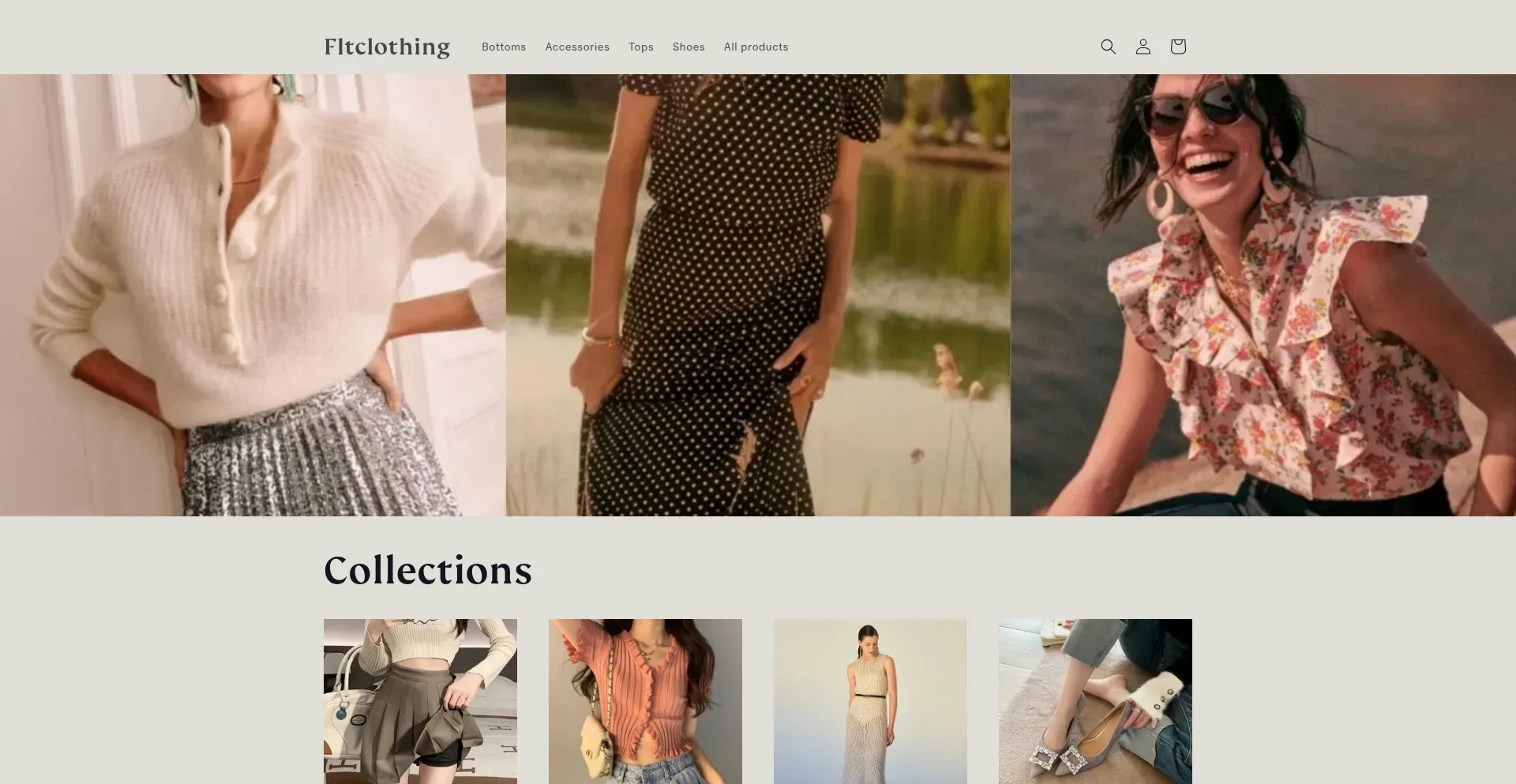 Website screenshot of Fltclothing.com