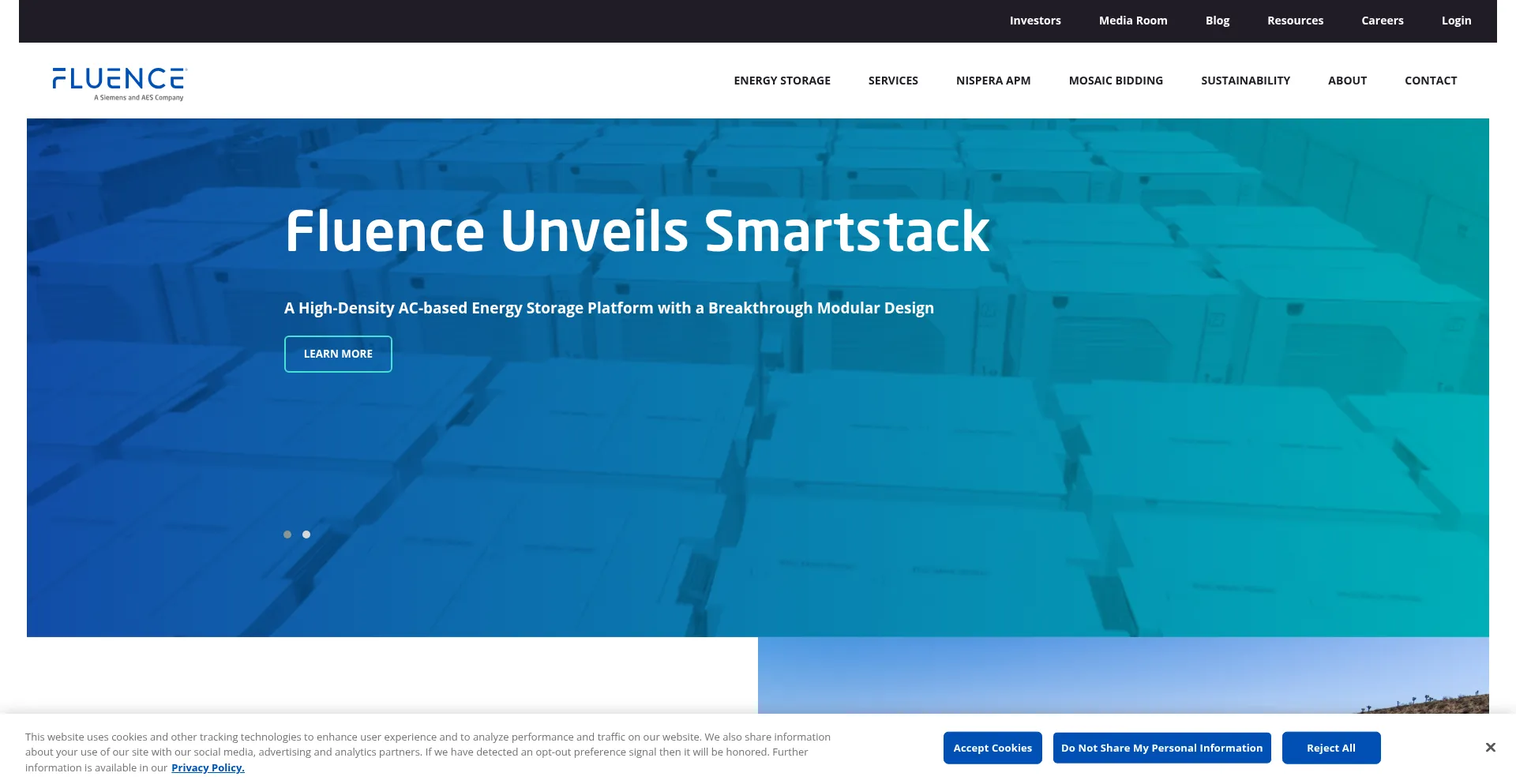 Website screenshot of Fluenceenergy.com