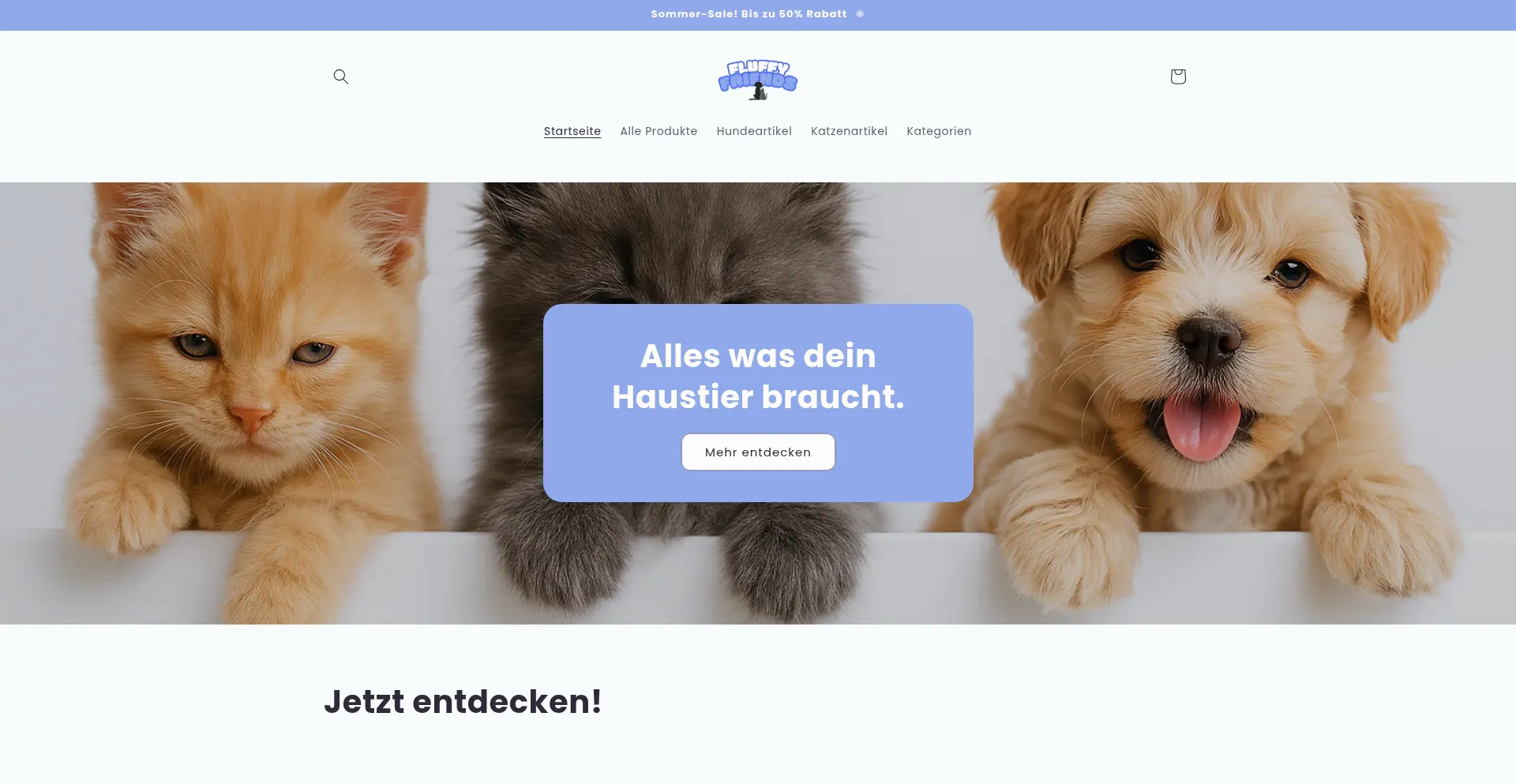 Website screenshot of Fluffyfriendsshop.de