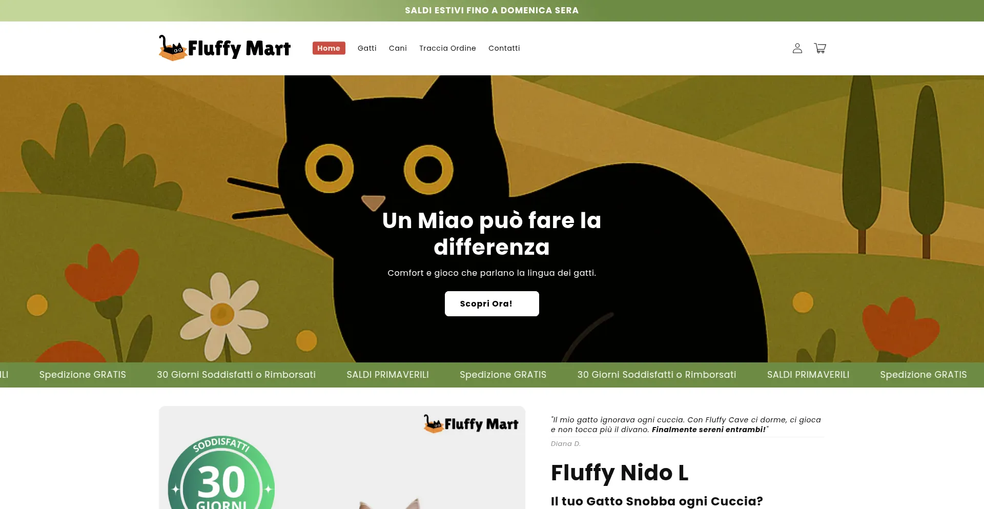 Website screenshot of Fluffymart.co