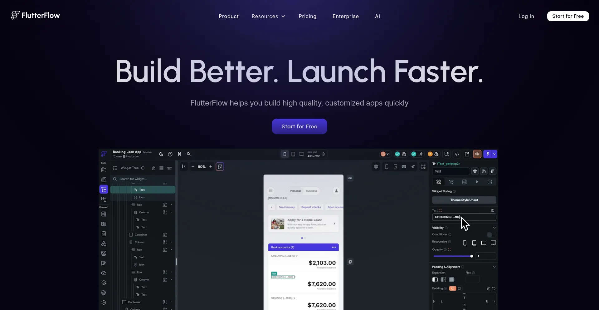 Flutterflow.io Screenshot