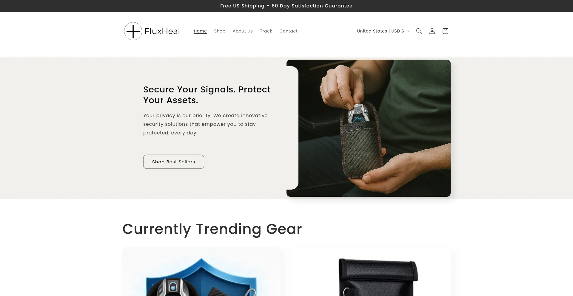 Website screenshot of Fluxheal.com