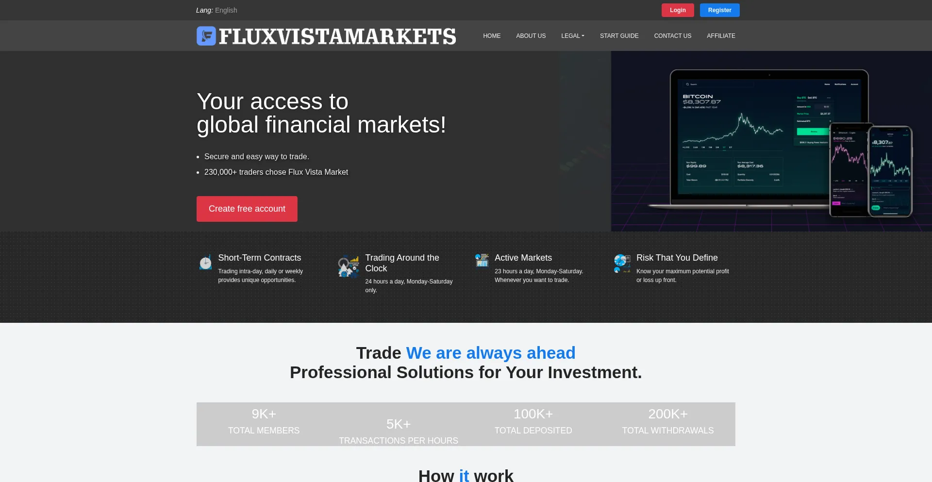 Website screenshot of Fluxvistamrk.com