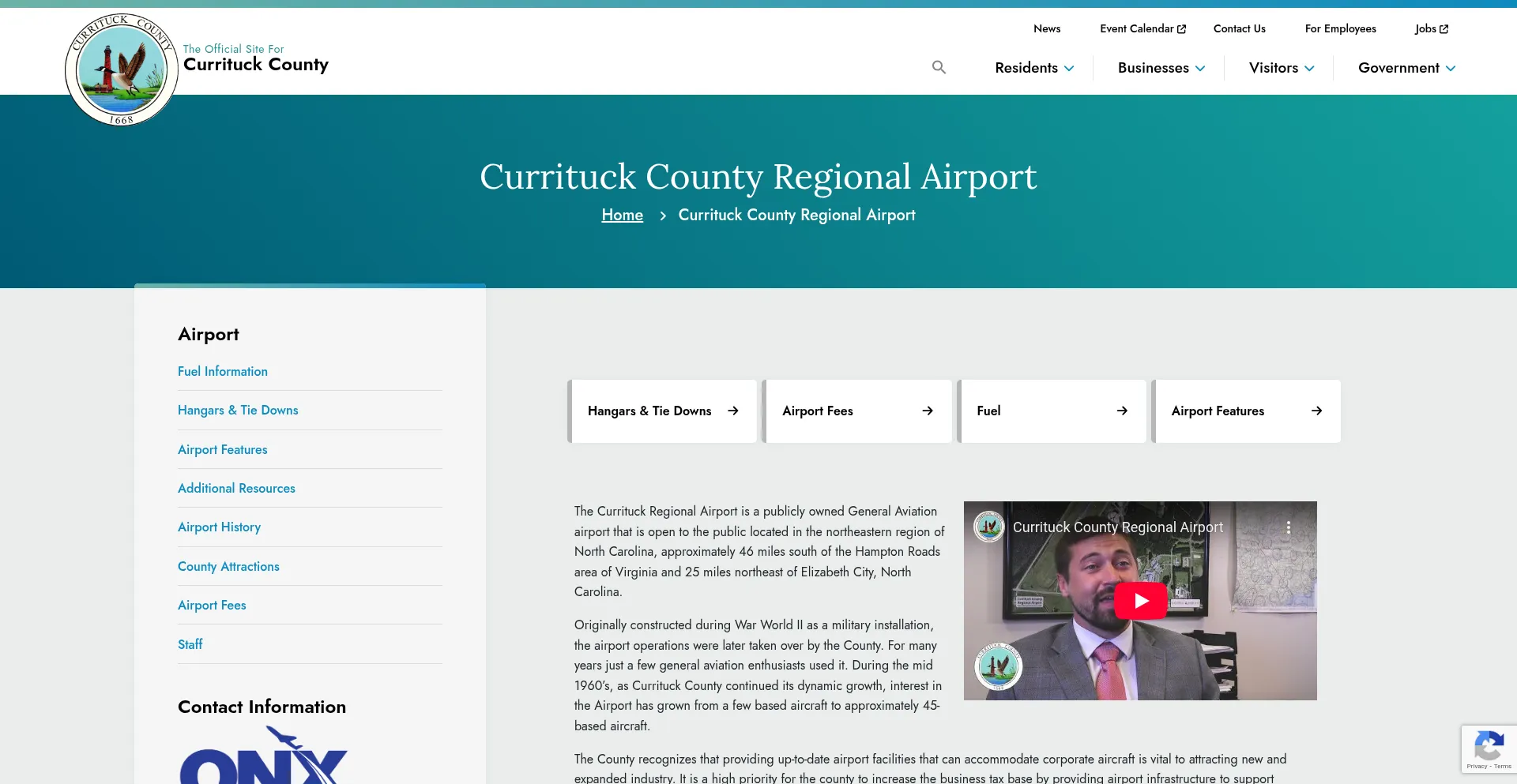 Website screenshot of Fly2obx.com
