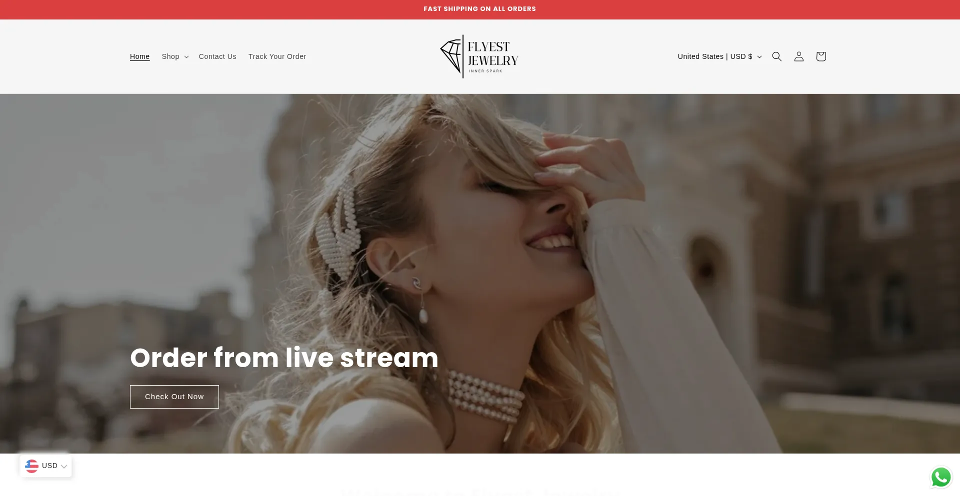 Website screenshot of Flyestjewelry.com