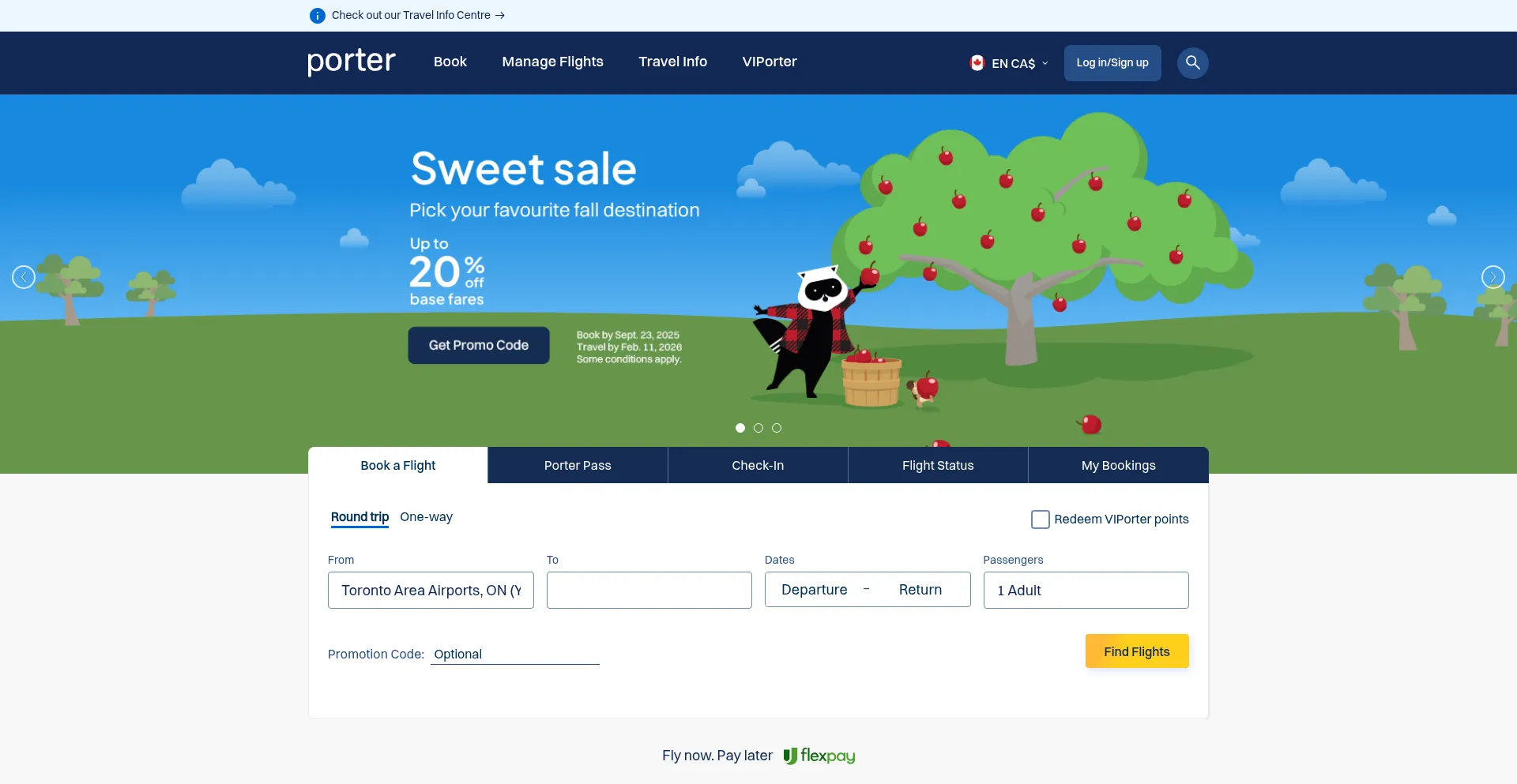 Flyporter.com Screenshot