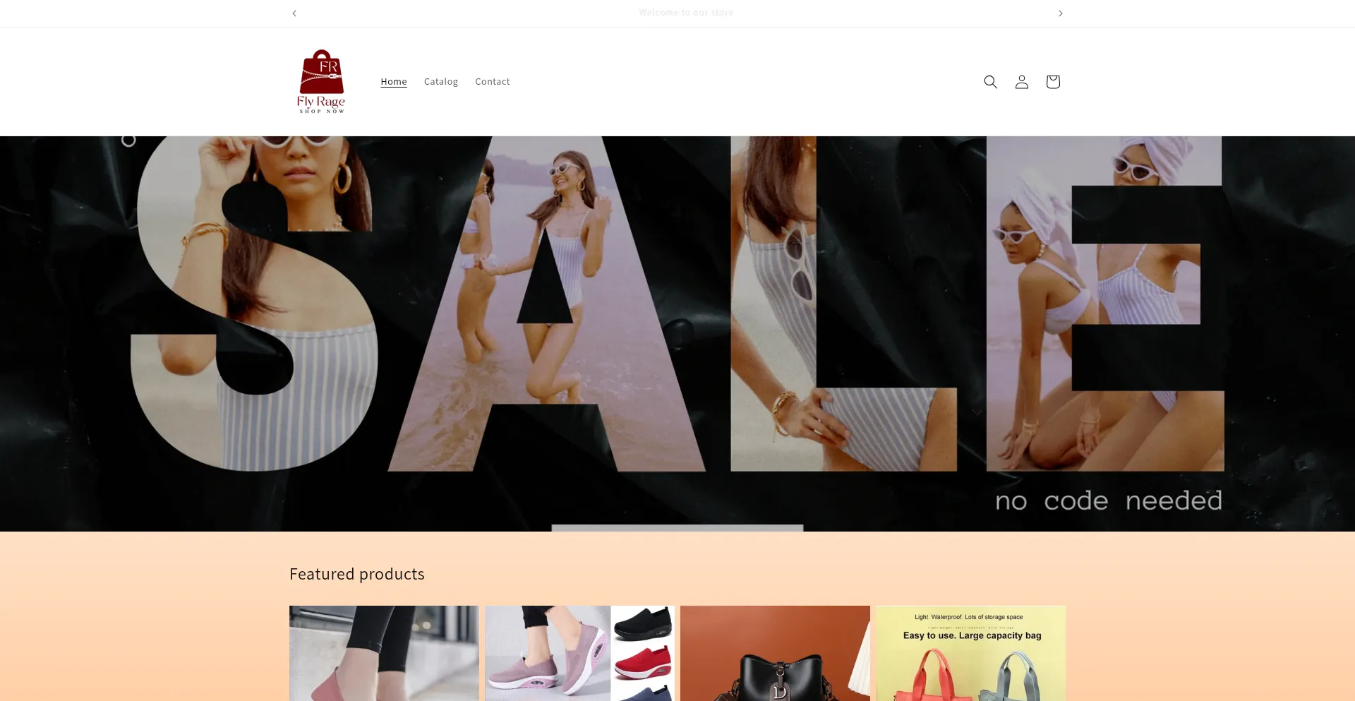 Website screenshot of Flyrage.store